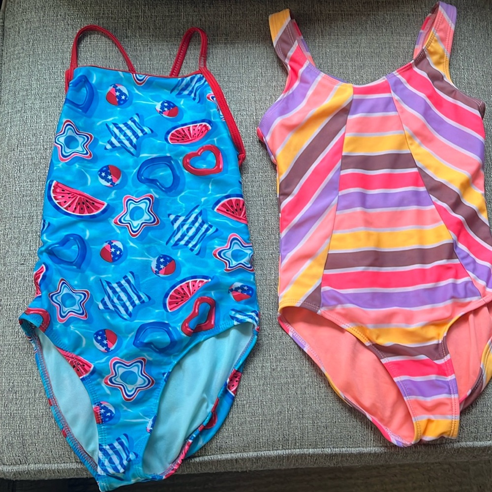 Two Girls size medium one piece swimsuits